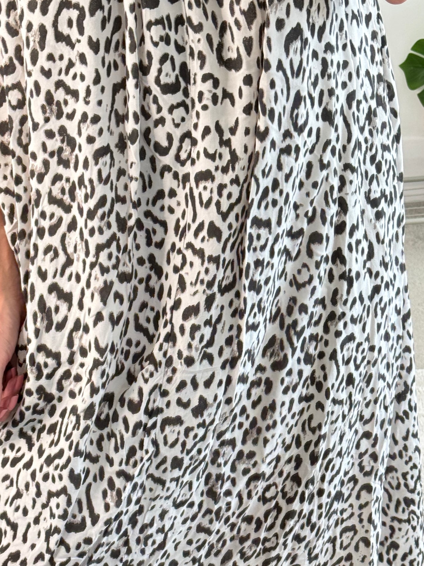 Stone/Black Plaited Strap Leopard Maxi Dress 🐆