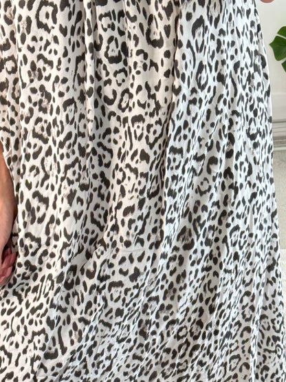 Stone/Black Plaited Strap Leopard Maxi Dress 🐆
