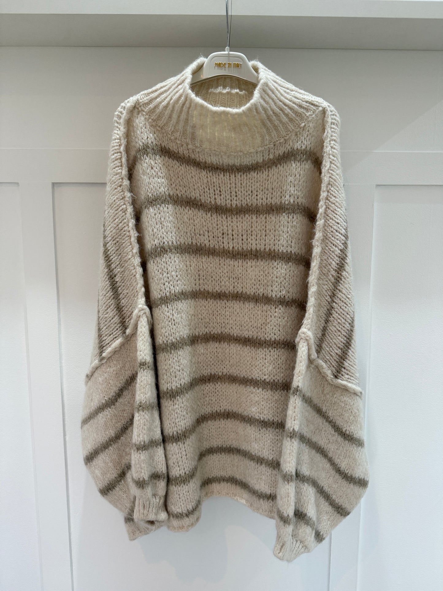 Mocha/Pink Slouchy Jumper
