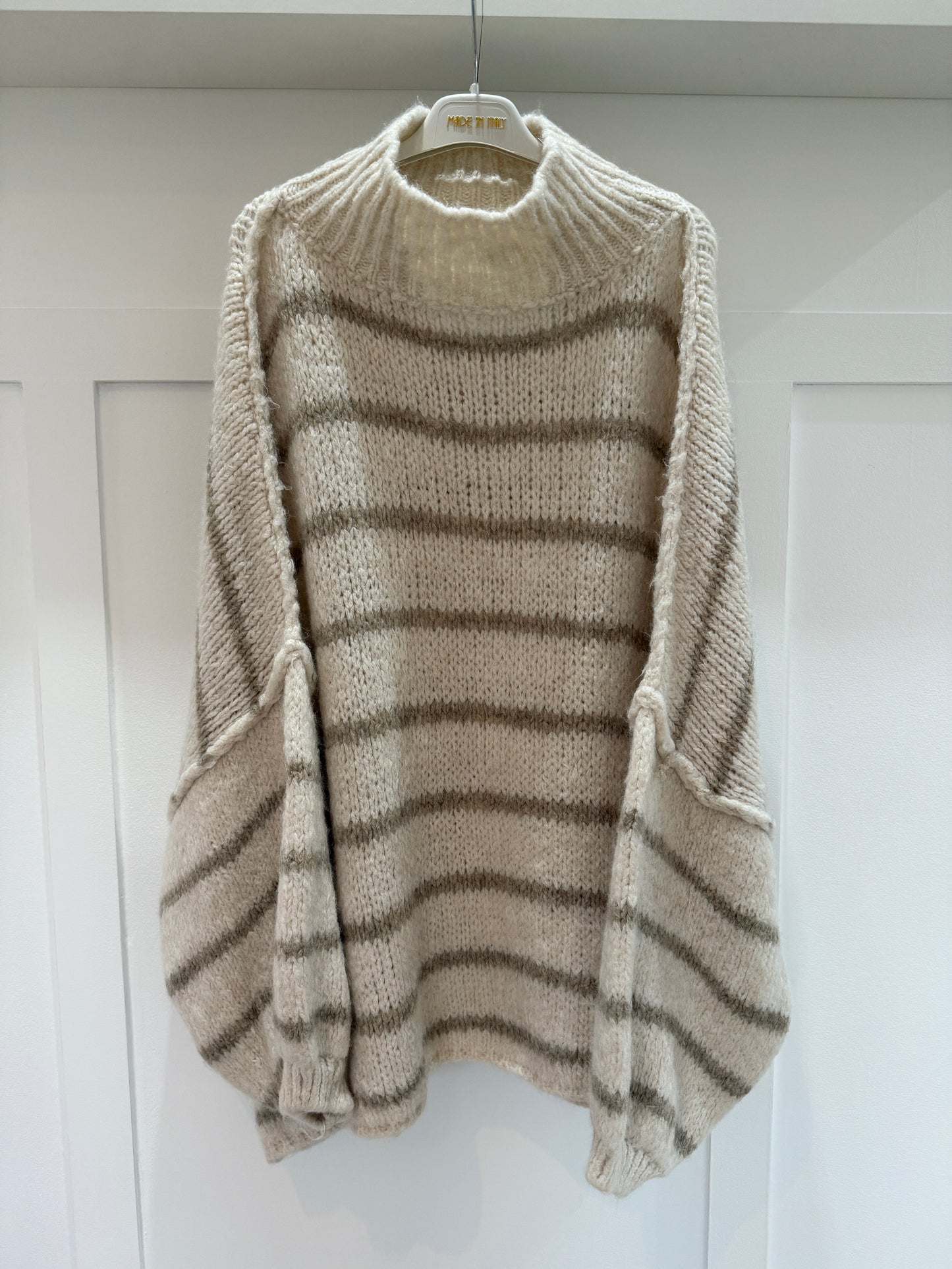 Mocha/Pink Slouchy Jumper