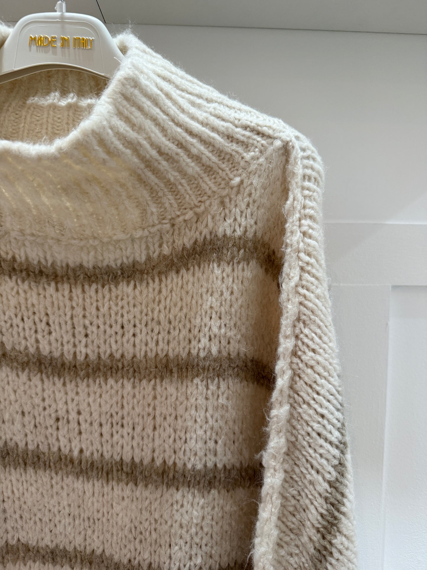 Mocha/Pink Slouchy Jumper