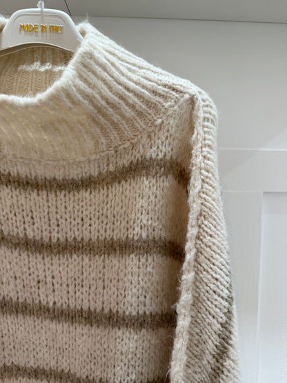 Mocha/Pink Slouchy Jumper