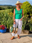 Green Scallop Edge Vest Top