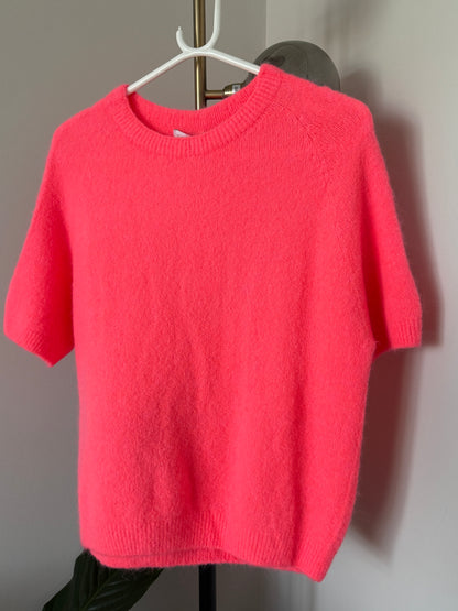 Neon Coral Fluffy S/S Jumper