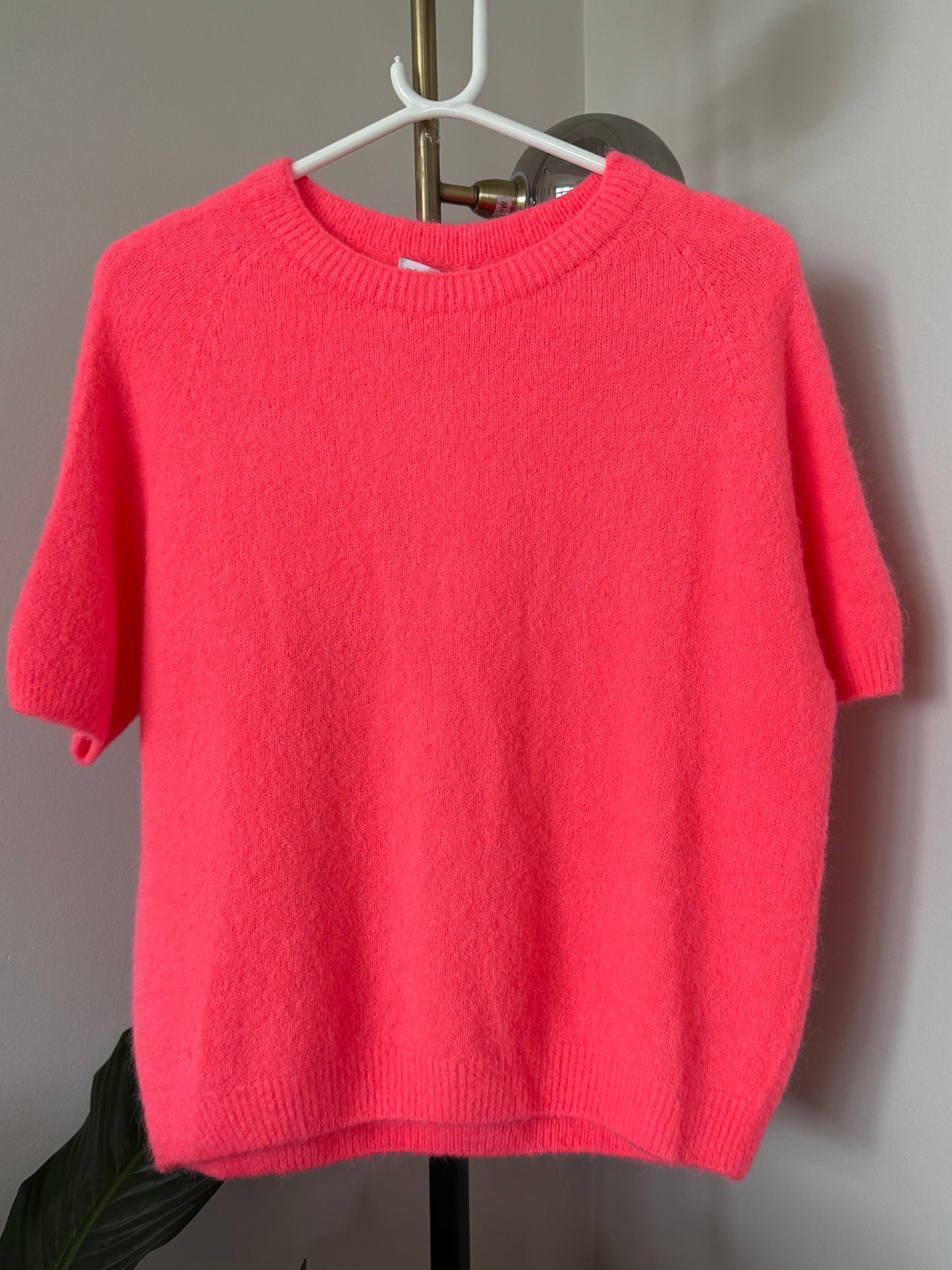 Neon Coral Fluffy S/S Jumper