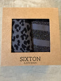 Charcoal Leopard & Purple Stripe Sock Box Duo