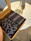 Charcoal Leopard & Purple Stripe Sock Box Duo