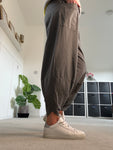 Grey Slim Barrel Cargo Joggers