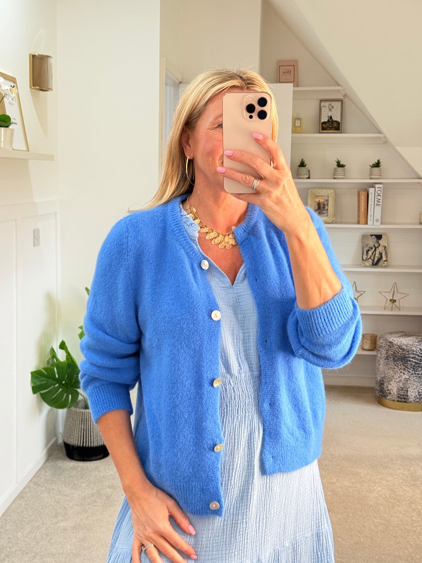 Bubblegum Pink Alpaca Mix Button Cardigan