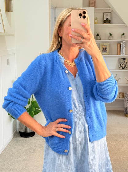 Bubblegum Pink Alpaca Mix Button Cardigan