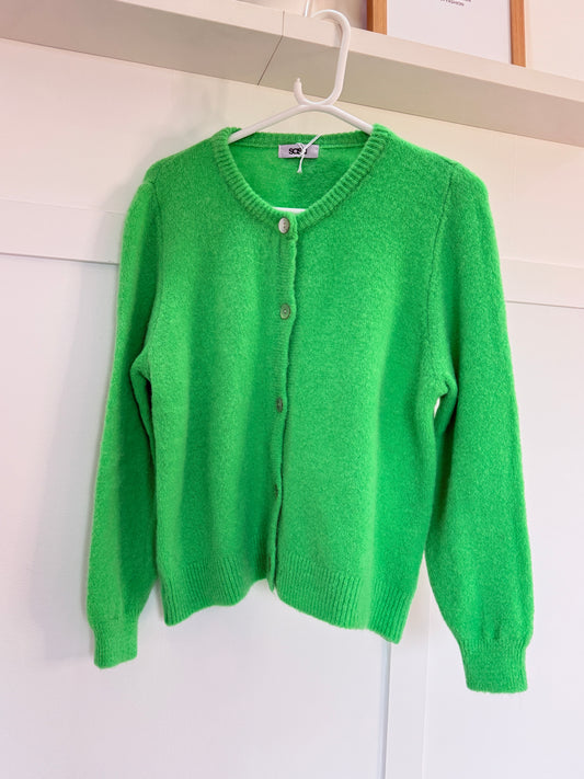 Spring Green Alpaca Mix Button Cardigan