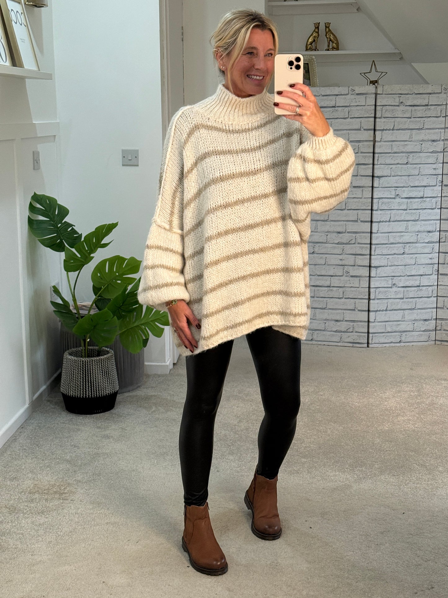 Pleather Leggings | Black & Brown