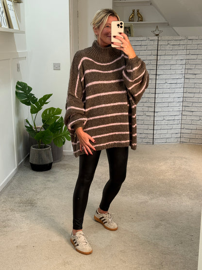 Oatmeal/Mocha Slouchy Jumper