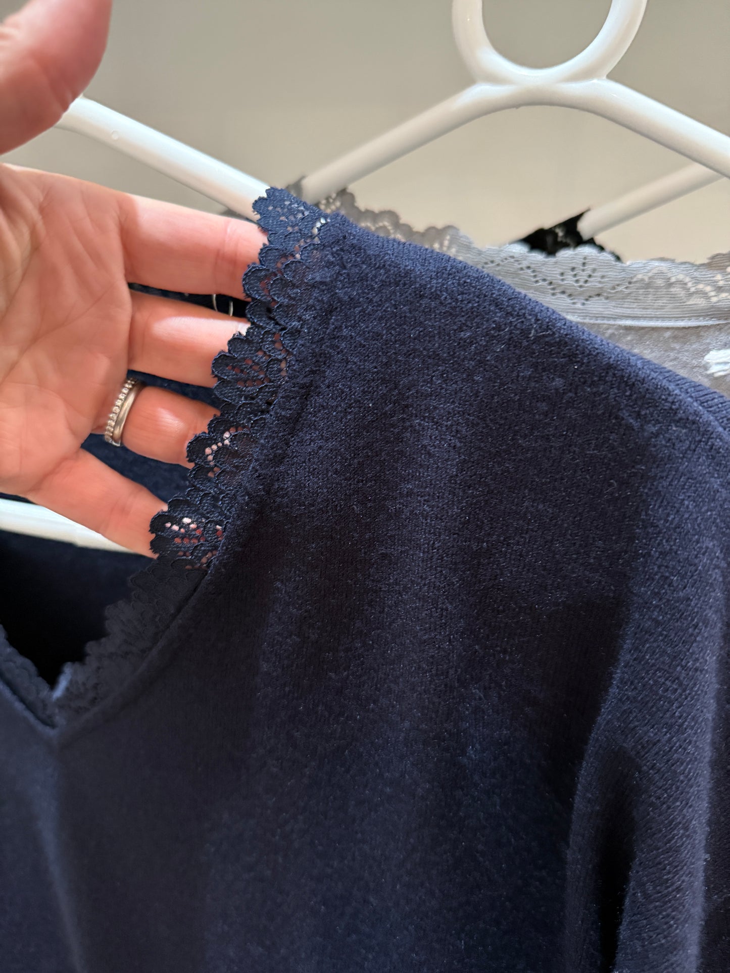 Soft Lace V Neck Jumper | 3 colours