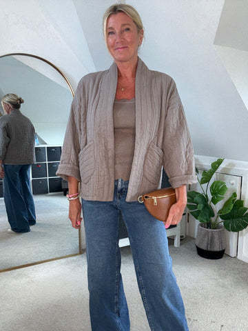 Mocha Qulited Two Pocket Jacket