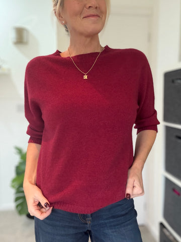 Burgundy Half Sleeve Jumper