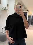 Black Half Sleeve High Neck Jumper