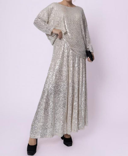 Black Sequin Maxi Skirt