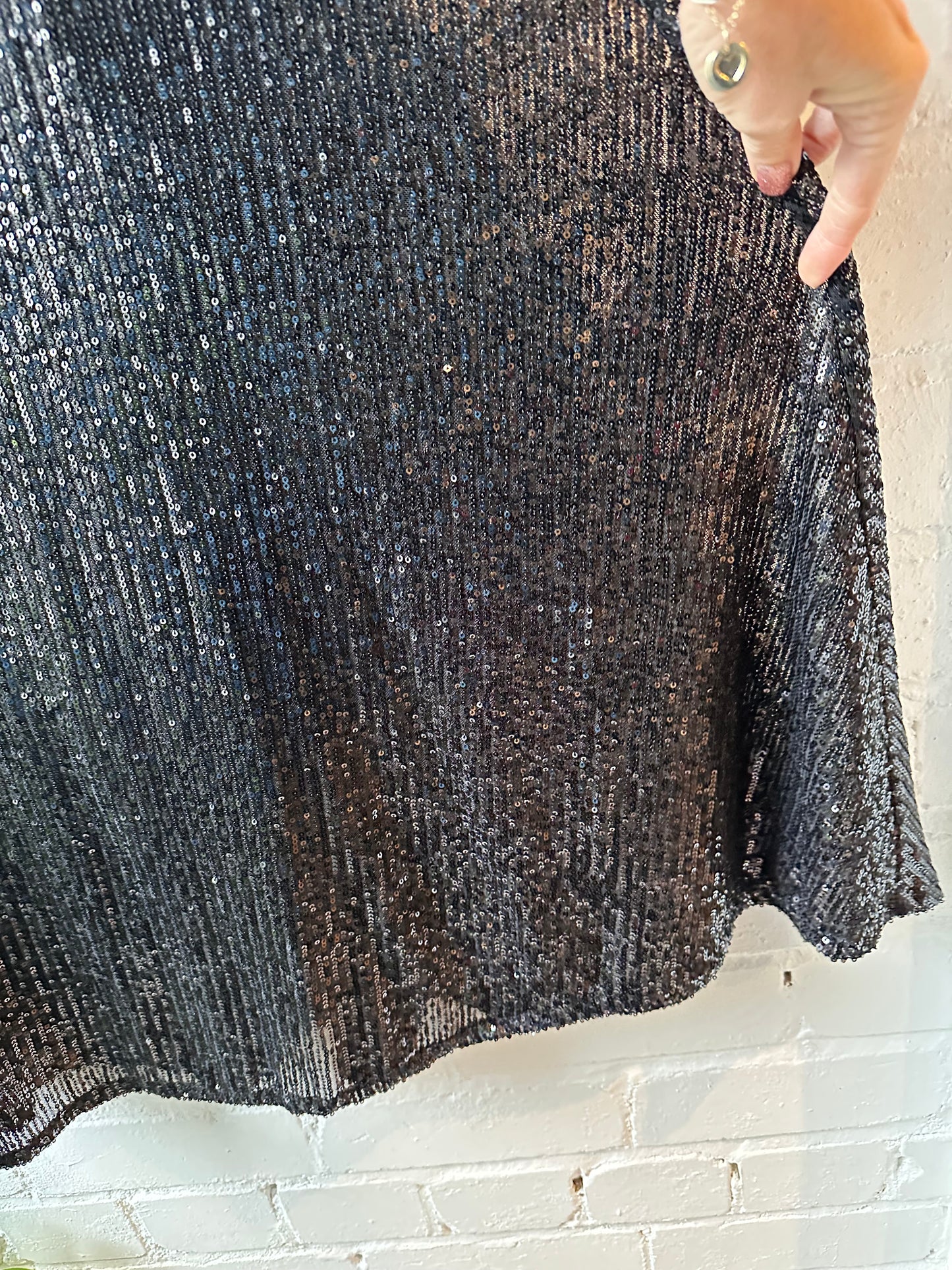 Black Sequin Maxi Skirt