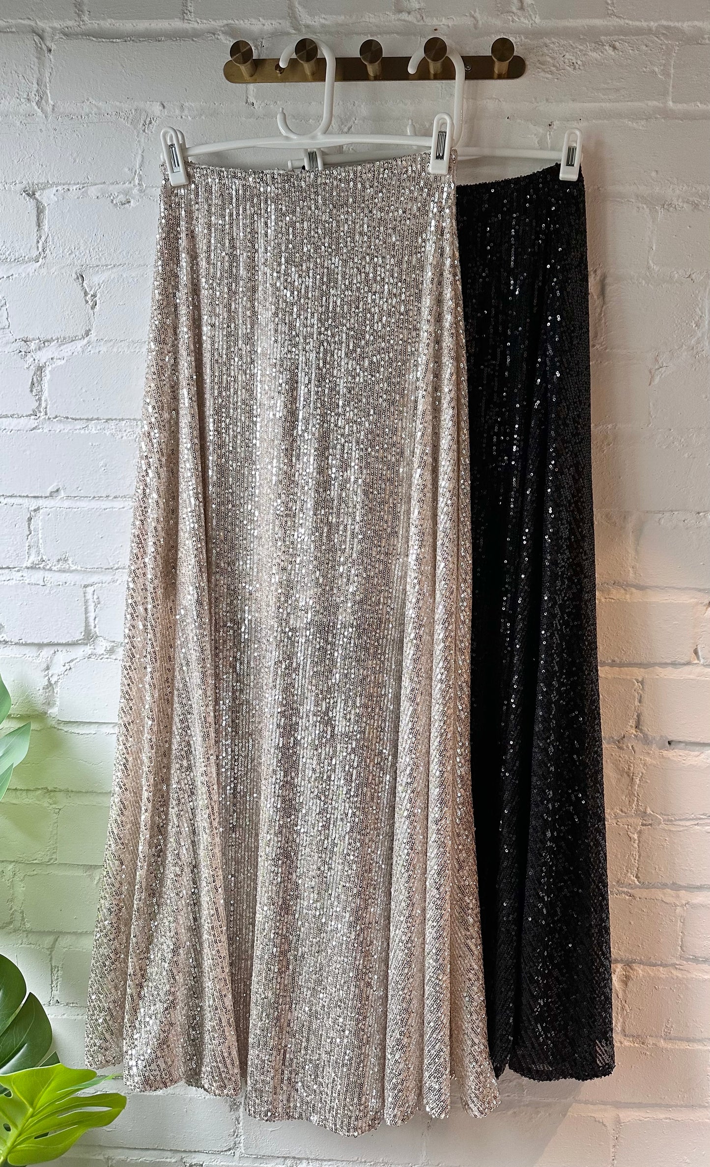 Black Sequin Maxi Skirt