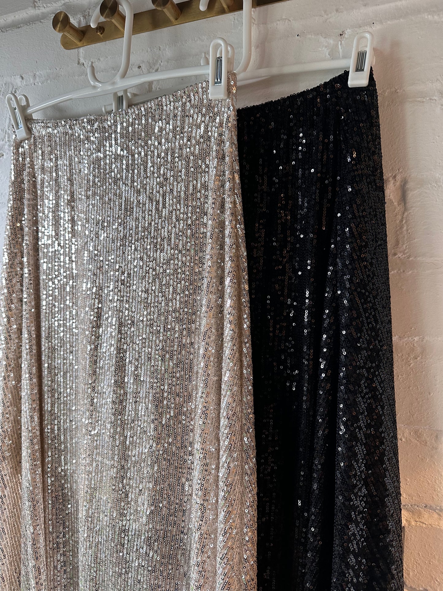 Black Sequin Maxi Skirt