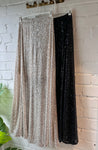 Sequin Maxi Skirt (Black/Champagne Gold)