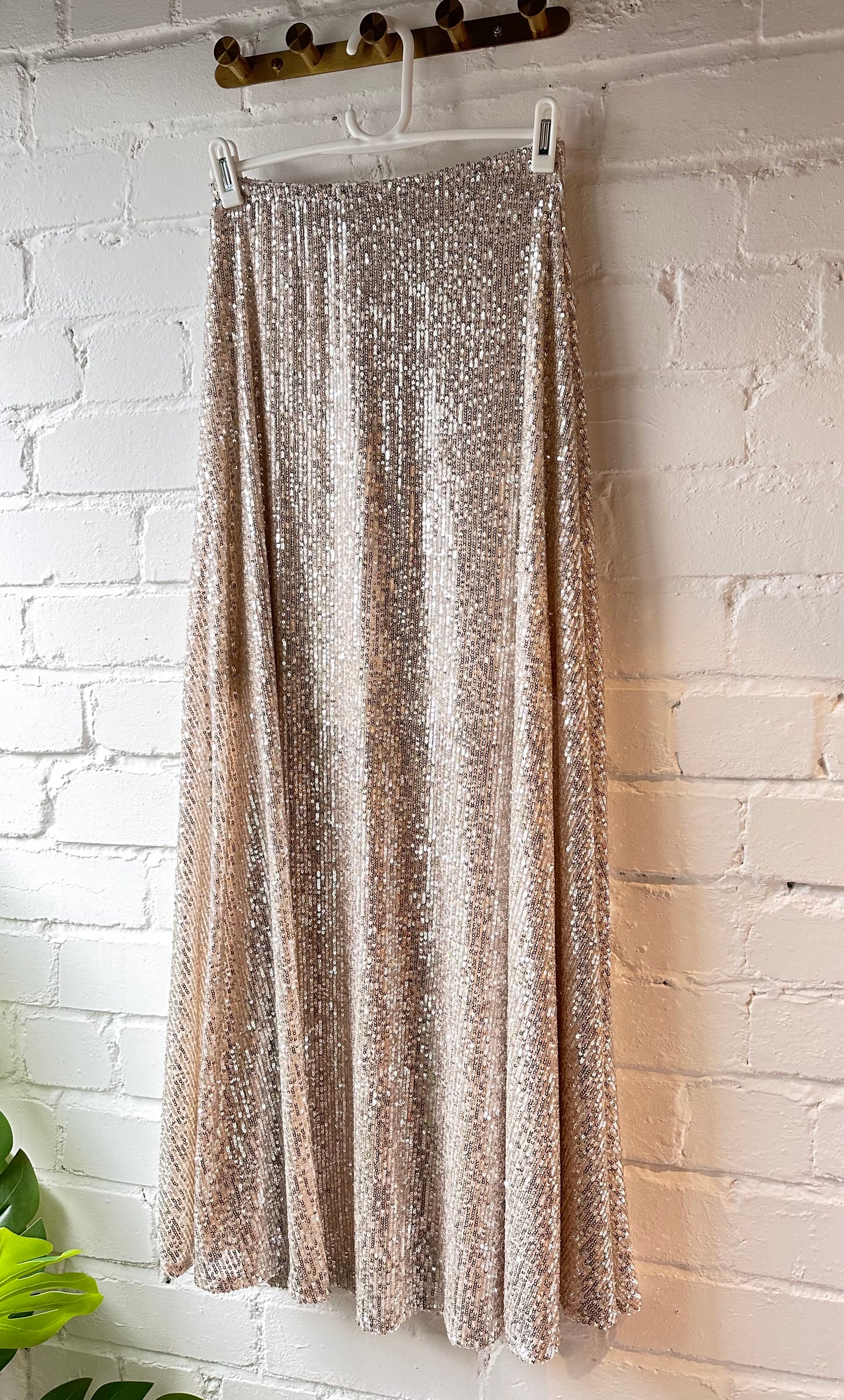 Black Sequin Maxi Skirt