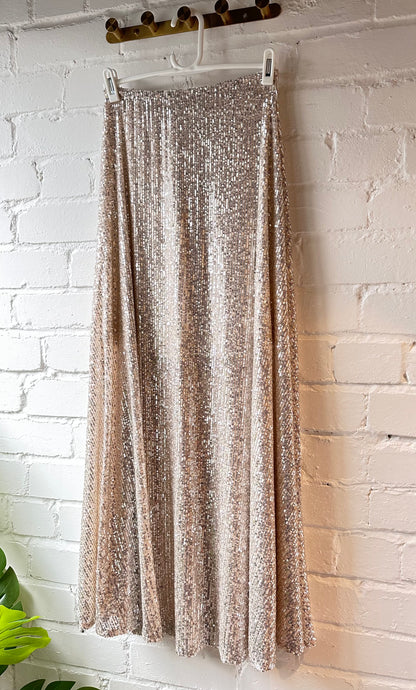 Black Sequin Maxi Skirt
