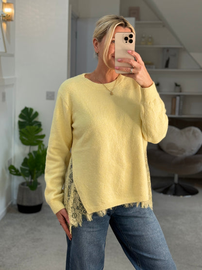 Black Lace Hem Jumper