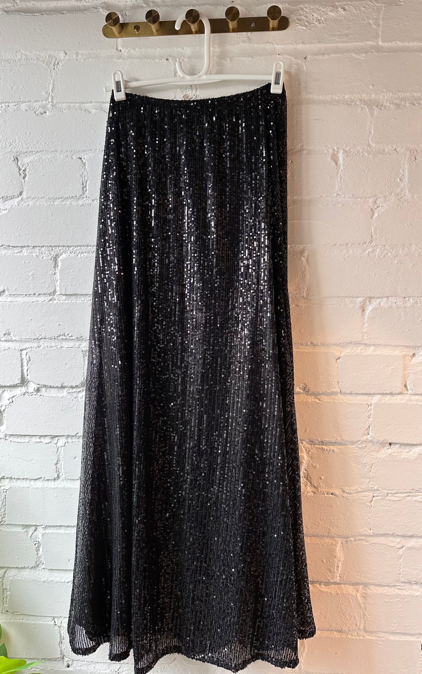 Black Sequin Maxi Skirt