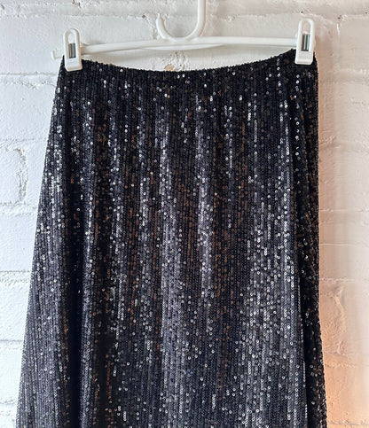 Black Sequin Maxi Skirt