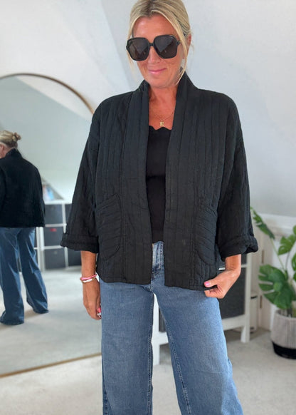 Mocha Qulited Two Pocket Jacket