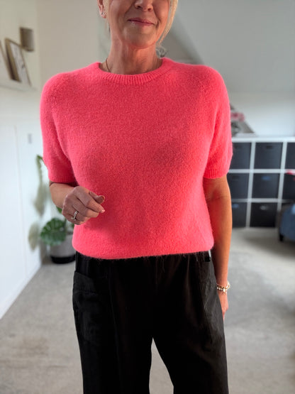 Neon Coral Fluffy S/S Jumper