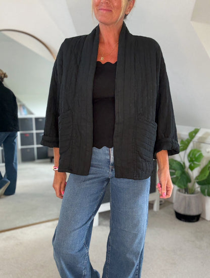 Mocha Qulited Two Pocket Jacket