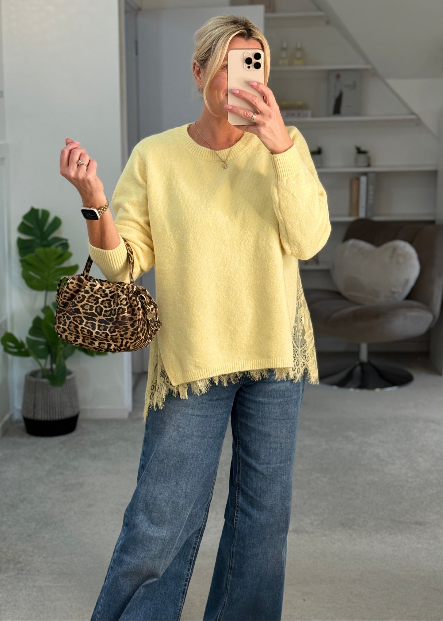 Black Lace Hem Jumper
