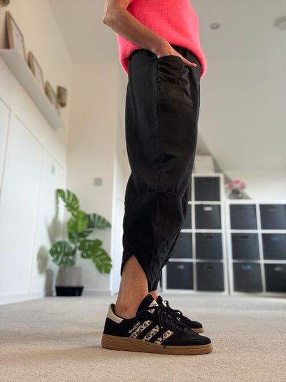 Khaki Leopard Slim Barrel Cargo Joggers
