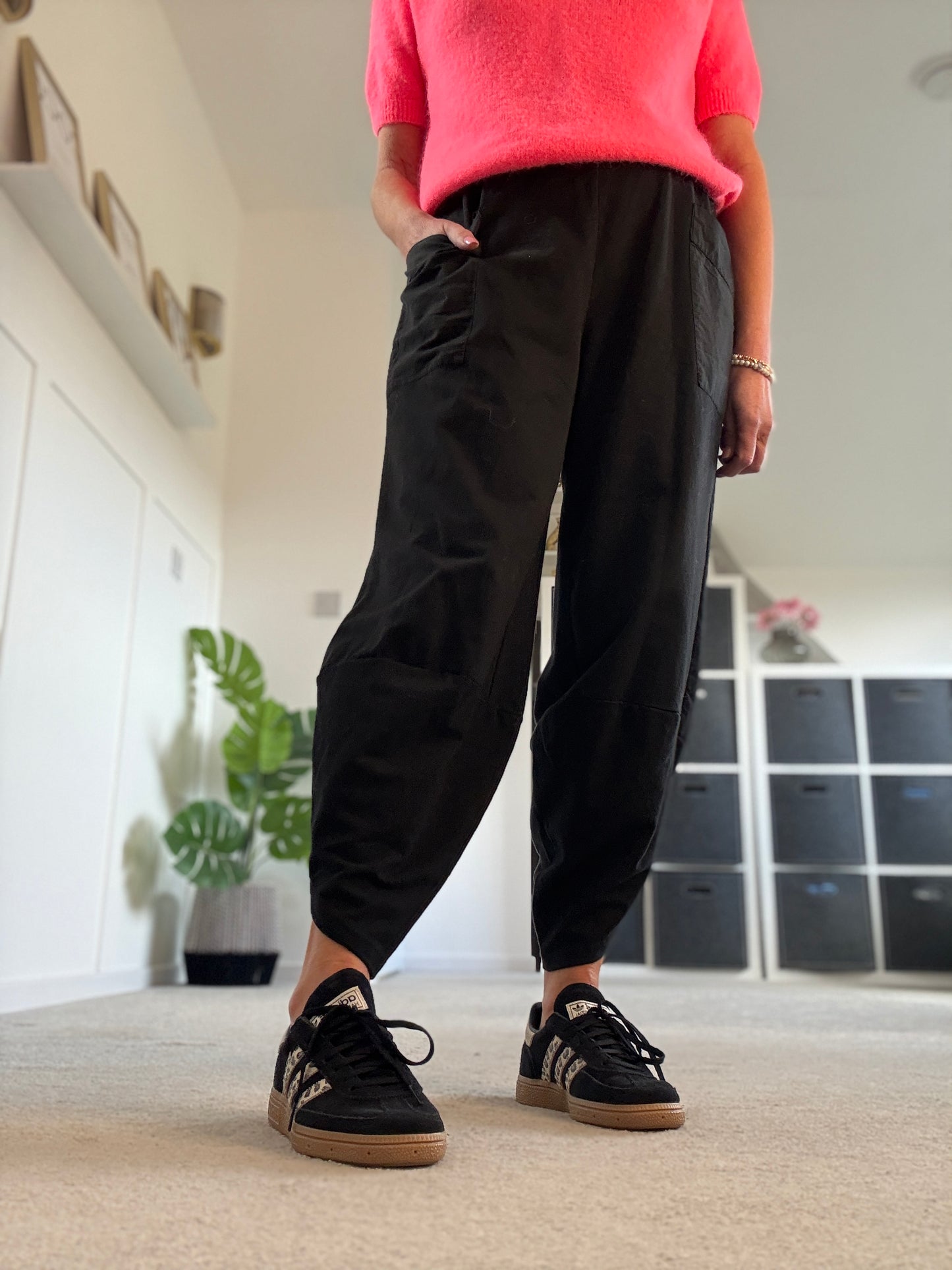 Khaki Leopard Slim Barrel Cargo Joggers