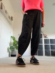 Black Slim Barrel Cargo Joggers