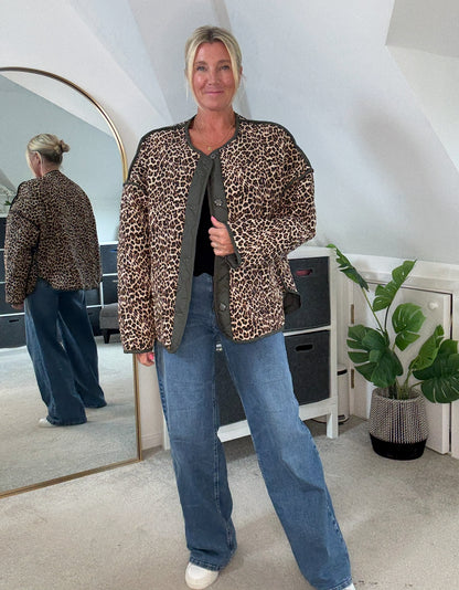 Khaki Reversible Oversized Quilted Jacket