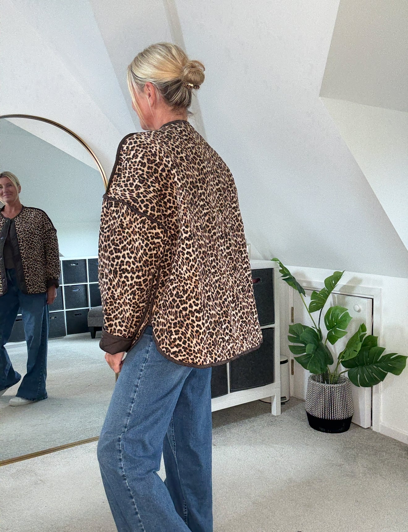 Khaki Reversible Oversized Quilted Jacket