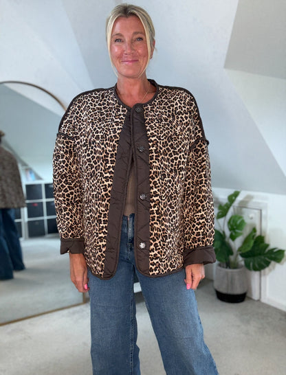 Khaki Reversible Oversized Quilted Jacket