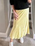 Lemon Satin Slip Skirt