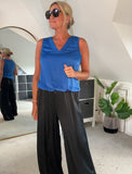 Champagne Satin Bubble Hem Top