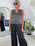 Champagne Satin Bubble Hem Top