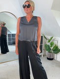 Champagne Satin Bubble Hem Top
