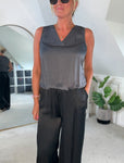 Champagne Satin Bubble Hem Top