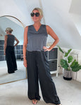 Champagne Satin Bubble Hem Top