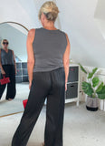 Champagne Satin Bubble Hem Top