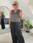 Champagne Satin Bubble Hem Top