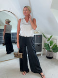 Champagne Satin Bubble Hem Top